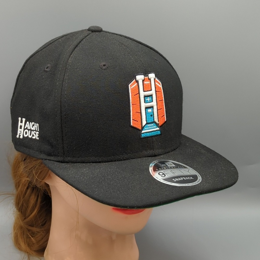 Haight House New Era 9FIFTY Snapback Hat Cap Black Adjustable Made in USA